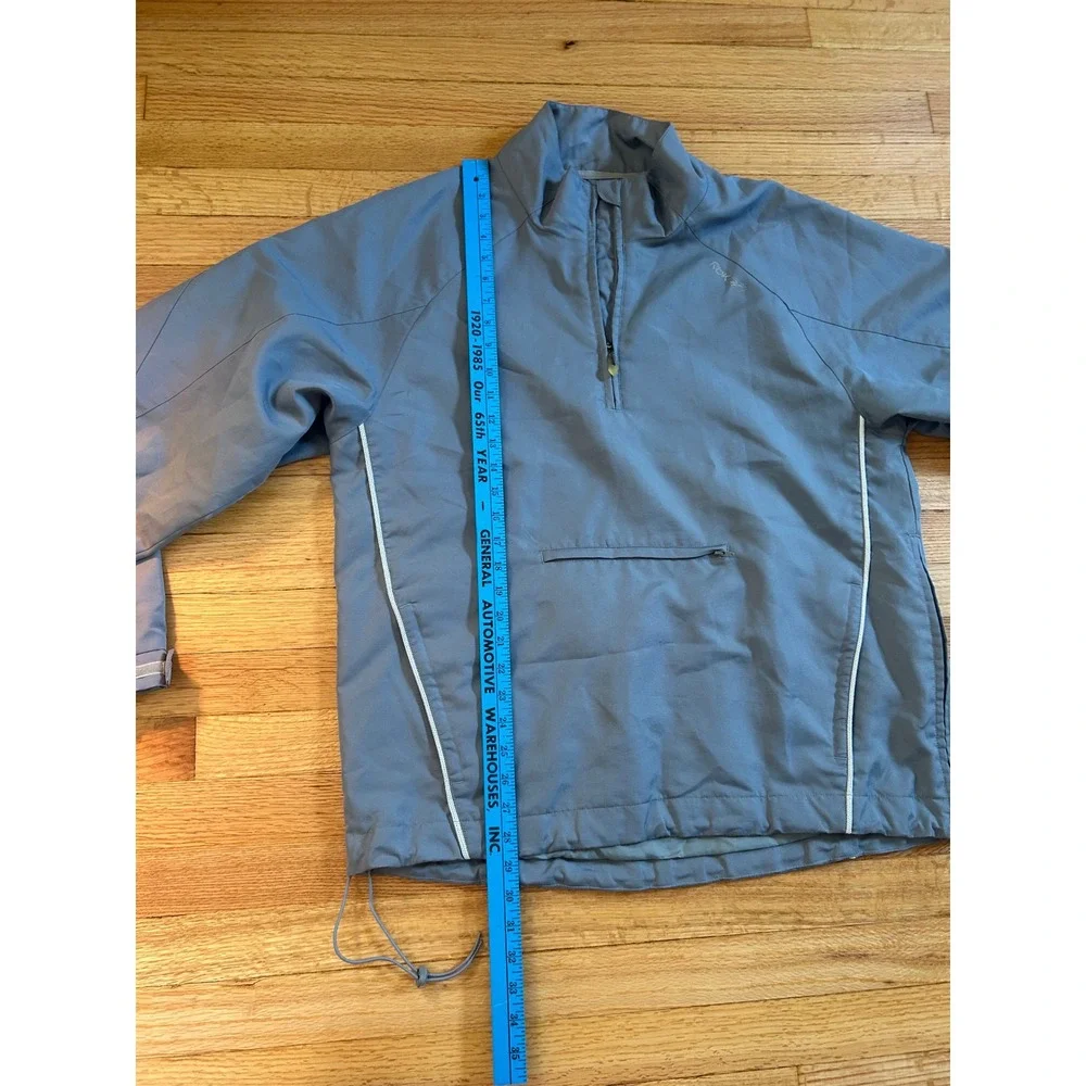 Rbk Reebok Hockey Mens Gray Quarter Zip Windbreaker Pullover Jacket M Reflective